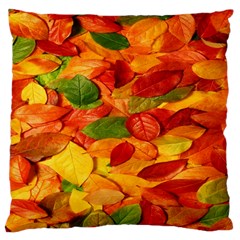 Leaves Texture Large Flano Cushion Case (two Sides) by BangZart