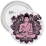 Ornate Buddha 3  Buttons Front