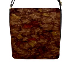 Brown Texture Flap Messenger Bag (l)  by BangZart