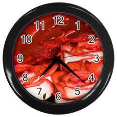 Nice Rose With Water Wall Clocks (black) by BangZart