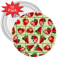 Strawberries Pattern 3  Buttons (10 Pack)  by SuperPatterns