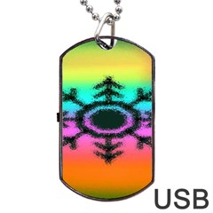 Vector Snowflake Dog Tag Usb Flash (one Side) by BangZart