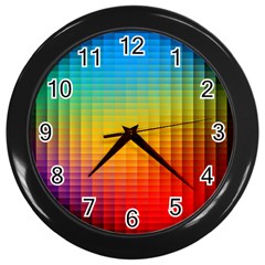 Blurred Color Pixels Wall Clocks (black) by BangZart