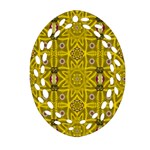 Stars And Flowers In The Forest Of Paradise Love Popart Ornament (Oval Filigree) Front