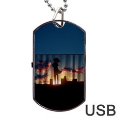 Art Sunset Anime Afternoon Dog Tag Usb Flash (one Side) by BangZart