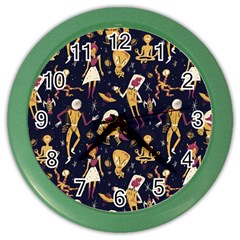 Alien Surface Pattern Color Wall Clocks by BangZart