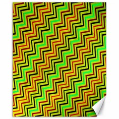 Green Red Brown Zig Zag Background Canvas 16  X 20   by BangZart