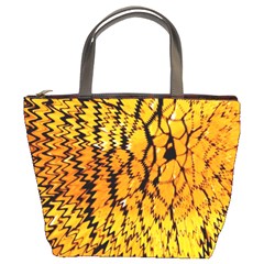 Yellow Chevron Zigzag Pattern Bucket Bags by BangZart