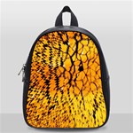 Yellow Chevron Zigzag Pattern School Bags (Small)  Front