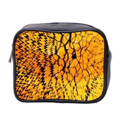 Yellow Chevron Zigzag Pattern Mini Toiletries Bag 2-side by BangZart