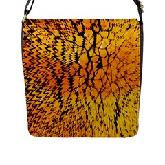 Yellow Chevron Zigzag Pattern Flap Messenger Bag (l)  by BangZart