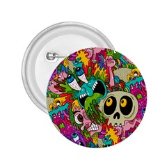 Crazy Illustrations & Funky Monster Pattern 2 25  Buttons by BangZart