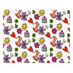 Cute Doodle Wallpaper Pattern Double Sided Flano Blanket (Large)  Blanket Back