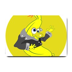 Funny Cartoon Punk Banana Illustration Small Doormat  by BangZart