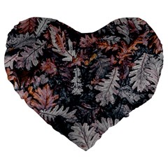 Leaf Leaves Autumn Fall Brown Large 19  Premium Heart Shape Cushions by BangZart