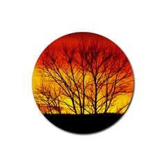 Sunset Abendstimmung Rubber Coaster (round)  by BangZart