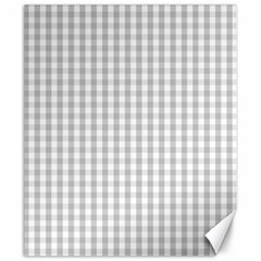 Christmas Silver Gingham Check Plaid Canvas 20  X 24   by PodArtist