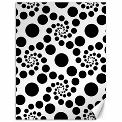 Dot Dots Round Black And White Canvas 18  X 24   by BangZart