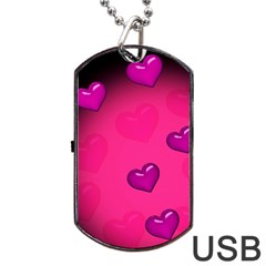 Background Heart Valentine S Day Dog Tag Usb Flash (two Sides) by BangZart