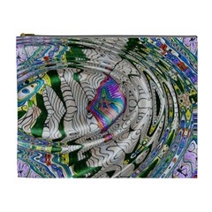 Water Ripple Design Background Wallpaper Of Water Ripples Applied To A Kaleidoscope Pattern Cosmetic Bag (xl) by BangZart