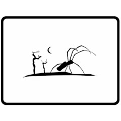 Dark Scene Silhouette Style Graphic Illustration Fleece Blanket (large)  by dflcprints