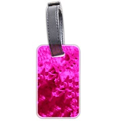 Hot Pink Floral Pattern Luggage Tags (two Sides) by paulaoliveiradesign