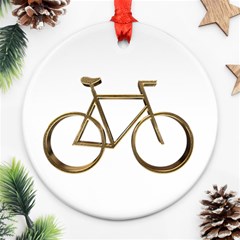 Elegant Gold Look Bicycle Cycling  Ornament (round) by yoursparklingshop