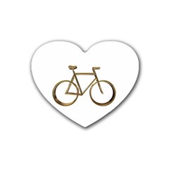 Elegant Gold Look Bicycle Cycling  Heart Coaster (4 Pack)  by yoursparklingshop