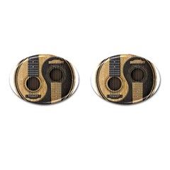 Old And Worn Acoustic Guitars Yin Yang Cufflinks (oval) by JeffBartels