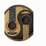 Old And Worn Acoustic Guitars Yin Yang Large Garden Flag (Two Sides) Back