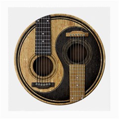 Old And Worn Acoustic Guitars Yin Yang Medium Glasses Cloth (2-side) by JeffBartels