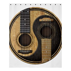 Old And Worn Acoustic Guitars Yin Yang Shower Curtain 60  X 72  (medium)  by JeffBartels