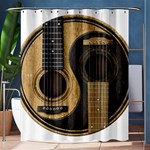 Old And Worn Acoustic Guitars Yin Yang Shower Curtain 60  x 72  (Medium)  60 x72  Curtain