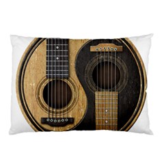 Old And Worn Acoustic Guitars Yin Yang Pillow Case (two Sides) by JeffBartels