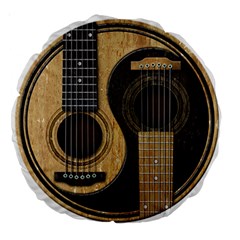 Old And Worn Acoustic Guitars Yin Yang Large 18  Premium Round Cushions by JeffBartels