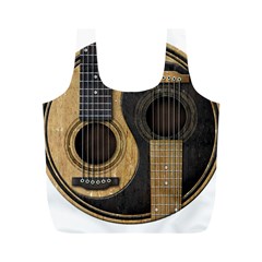 Old And Worn Acoustic Guitars Yin Yang Full Print Recycle Bags (m)  by JeffBartels