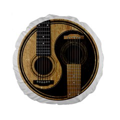 Old And Worn Acoustic Guitars Yin Yang Standard 15  Premium Flano Round Cushions by JeffBartels