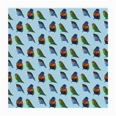 Blue Birds Parrot Pattern Medium Glasses Cloth by paulaoliveiradesign