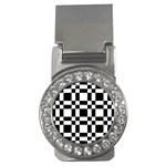 Checkerboard Black And White Money Clips (CZ)  Front