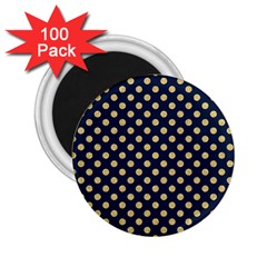 Navy/gold Polka Dots 2 25  Magnets (100 Pack)  by Colorfulart23