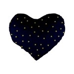 Navy/Gold Stars Standard 16  Premium Flano Heart Shape Cushions Back