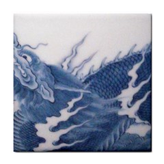 Blue Chinese Dragon Tile Coasters by paulaoliveiradesign