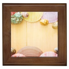 Sea Shell Pattern Framed Tiles by paulaoliveiradesign