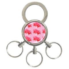 Pink Floral Pattern 3-ring Key Chains by paulaoliveiradesign