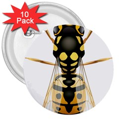 Wasp 3  Buttons (10 Pack)  by BangZart