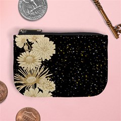 Black & Wheat Spring Flower Mini Coin Purse by PattyVilleDesigns