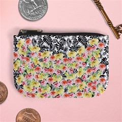 Pink & Yellow Spring Flower Mini Coin Purse by PattyVilleDesigns