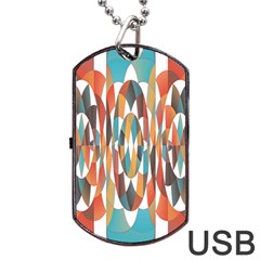 Colorful Geometric Abstract Dog Tag Usb Flash (one Side) by linceazul