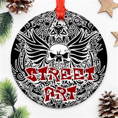 Tattoo Tribal Street Art Ornament (round) by Valentinaart