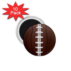 Football Ball 1 75  Magnets (10 Pack)  by BangZart